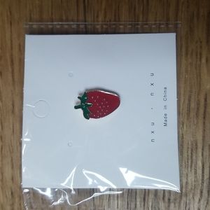 NWT n x u Strawberry Enamel Pin